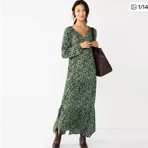 Sonoma Goods For Life Tiered Long Sleeve Floral Maxi Dress